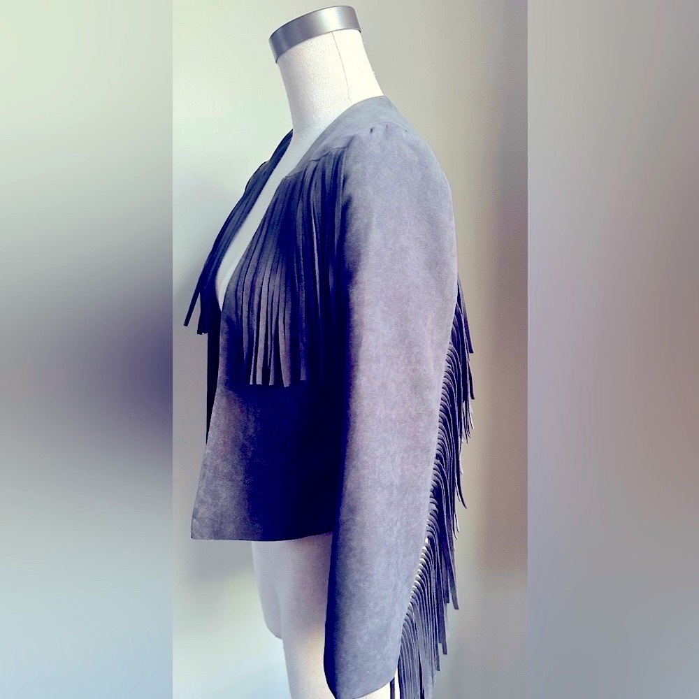 Fringe Western cowgirl jacket, faux suede Divided by H&M, size 6